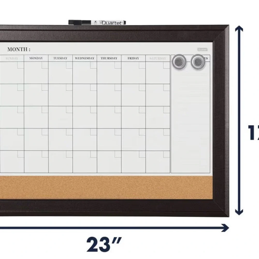 Quartet Magnetic Calendar Board with Black Frame
